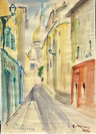 Art work by Rodolfo Marma Montmatre - watercolor paper 